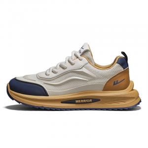 WARRIOR Нескользящие и износостойкие низкие повседневные туфли, увеличивающие рост, мужские, коричневые, бежевые, синие