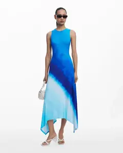 Платье с оборками в технике тай-дай Desigual, синий