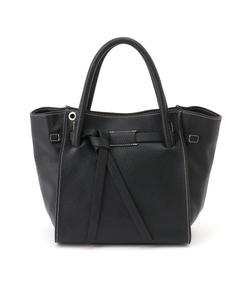 United base/итальянская сумка-тоут в форме лодочки из натуральной кожи с двусторонним узлом и лентой, цвет Black