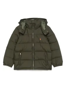 Пуховик из рипстопа Polo Ralph Lauren Kids, зеленый