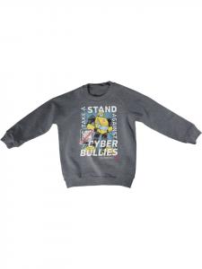 Детская толстовка Take A Stand Against Cyber Bullies Kids Sweatshirt серого цвета Transformers