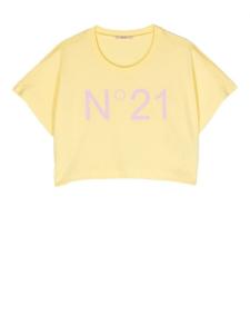 Nº22 укороченная футболка с логотипом, желтый