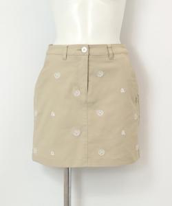 Юбка из смесовой хлопковой ткани с вышивкой Archivio, цвет Beige(119)