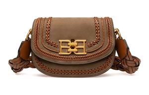 Кожаная мини-сумка через плечо женская зеленая BALLY