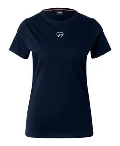 Женская футболка с вышитым логотипом, синяя. Hugo, синий