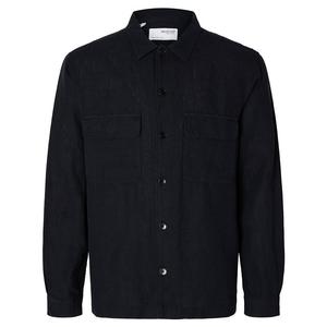 Куртка Selected Mads-Linen overshirt, черный