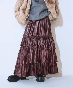 Многоярусная юбка, похожая на кожу Jeanasis, цвет Brown (58)