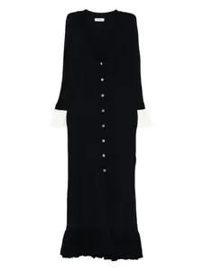 Платье миди с оборками SANDRO, синий