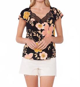 Топ Layla в черном и пыльно-коралловом цвете LOVESTITCH