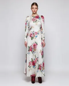 Длинное платье с цветочным рисунком Mirto, белый