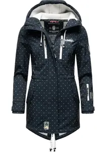 Функциональное пальто Marikoo "Zimtzicke", спортивная парка из софтшелла с капюшоном, синий