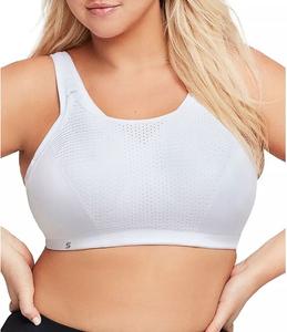 Женский двухслойный спортивный бюстгальтер Glamorise Custom Control B/G, белый