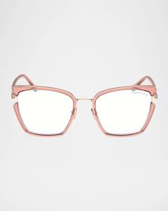 Оптические очки из ацетата-бабочки Tom Ford, цвет Shiny Transp Rose