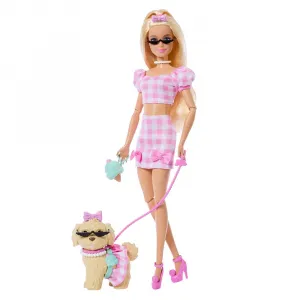 Детская кукла Barbie Twinning Looks Blonde With Dog doll, розовый