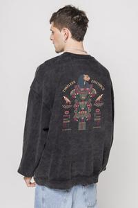 Толстовка Kaotiko CREW WASHED TIMELESS EXISTENCE, Black