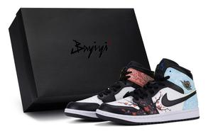 Air 1 Mid 'Hyper Royal' мид-топ винтажные баскетбольные кроссовки мужские черный белый красный синий Jordan