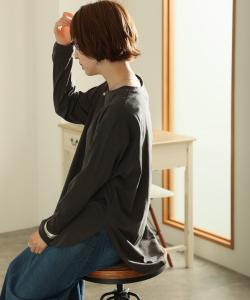 Футболка Jersey Round Hemron, аккуратный крой, длинные рукава, рукава 3/4, блузка Pourvous, цвет Charcoal Gray