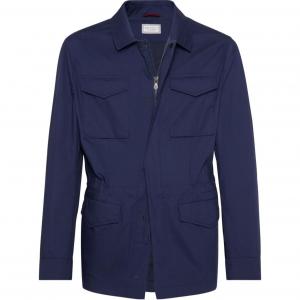 Рубашка-куртка с завязками на талии Brunello Cucinelli, темно-синий черный