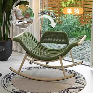 Quanpinwu Кресло-качалка из ротанга для улицы, avocado green orchid