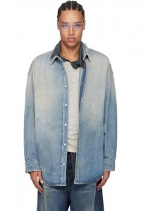 Джимовая рубашка на пуговицах Acne Studios, синий