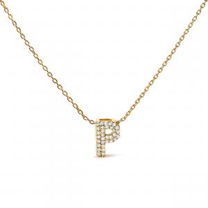 Ожерелье с подвеской "AZ" в форме пузыря из 10-каратного золота с бриллиантами Haus Of Brilliance, Yellow | P