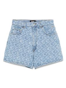 GCDS джинсовые шорты с монограммой, синий