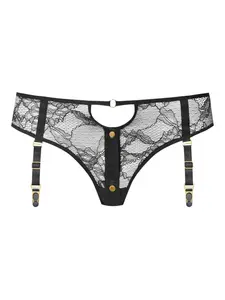 Кружевные подвязочные трусики Jeux Magnétiques Maison Close, черный