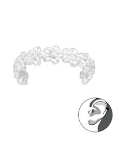 Alexander York Серьги-каффы в форме цветов из серебра 925 пробы