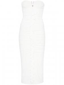 Платье миди NISSA с оборками, белый