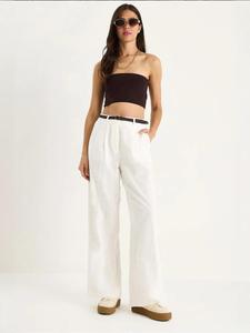 Свободные брюки со складками спереди Bianco Lucci, белый