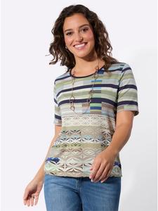 Рубашка с короткими рукавами цвета хаки с кунжутным принтом WITT WEIDEN