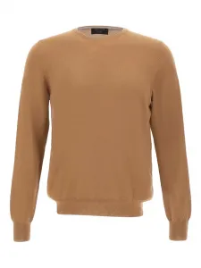 Шерстяной свитер с круглым вырезом Gran Sasso, коричневый