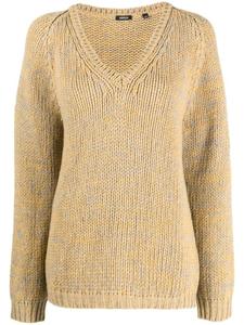 ASPESI джемпер из необработанной шерсти с V-образным вырезом, желтый