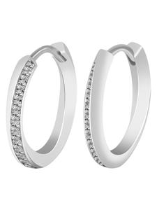 Adeliás Женские серьги - серьги-кольца на шарнирах из серебра 925 пробы с кубическим цирконием в серебре