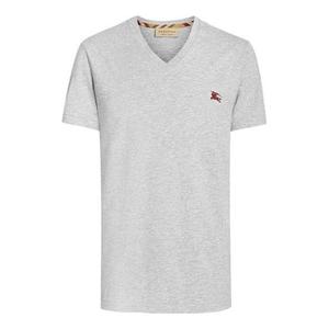 Футболка men's v neck knit pullover short sleeve gray Burberry, серый