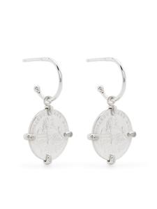 Серьги-кольца в форме монеты Wouters & Hendrix, серебряный