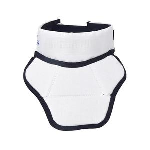 He Jiagong 2025 Детский защитный воротник для хоккея, регулируемый универсальный размер, белый с синим логотипом и маской