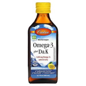 Добавка Carlson Omega 3 Plus D & K Natural Lemon 1430 мг, 200 мл