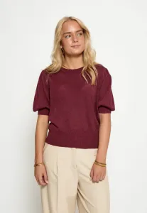 Базовая футболка liva с пышными рукавами Minus, Cordovan Met