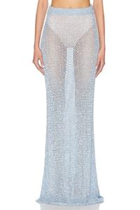 Макси-юбка крючком с пайетками Area, Light Blue