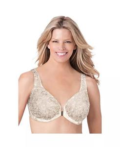 Бюстгальтер на косточках с застежкой спереди и вышивкой больших размеров Amoureuse, коричневый