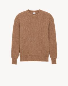 Свитер крупной вязки Saint Laurent, коричневый