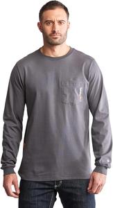 Timberland PRO Fr Cotton Core футболка с длинным рукавом и карманом, Charcoal