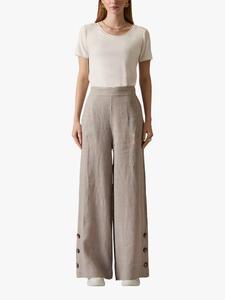 Льняные брюки с пуговицами James Lakeland, Taupe