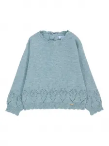 Вязаный свитер с люверсами Mayoral, синий