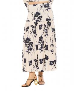 Женская макси-юбка Lia с присборенной отделкой Alexia Admor, Blue floral