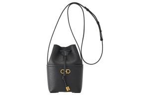 Ferragamo Gancini кожаная ведерко, мини-сумка через плечо и кроссбоди для женщин, черная