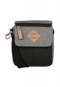 Сумка через плечо LED, отделение на молнии, RFID-защита, нашивка eminent, цвет Dunkelgrau Grau