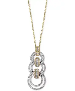 Ожерелье с подвеской Effy Diamond Link (7/8 карата) из 14-каратного и белого золота Effy Collection, two-tone