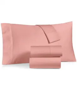 Комплект постельного белья из 3 предметов, однотонный, 100% хлопок, плотность ткани 550 TC, размер Twin Charter Club, коралловый